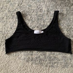 Talentless Black Crop Raw Hem Tank